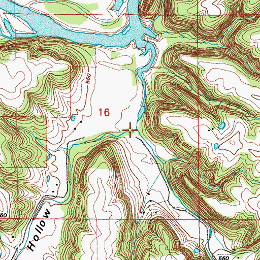 Topographic Map of Griffin Hollow, MO