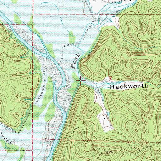 Topographic Map of Hackworth Hollow, MO