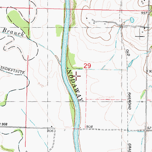 Topographic Map of Hagey Branch, MO