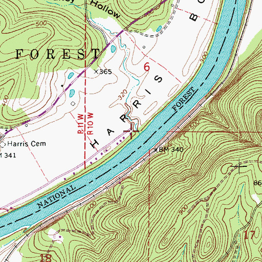 Topographic Map of Haney Hollow, AR