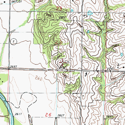Topographic Map of Half Cemetery, MO