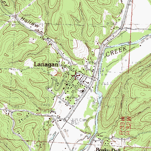 Topographic Map of Happy Hollow, MO