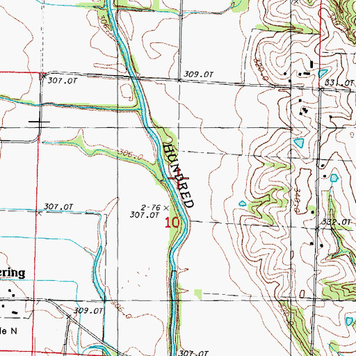 Topographic Map of Harmon Creek, MO