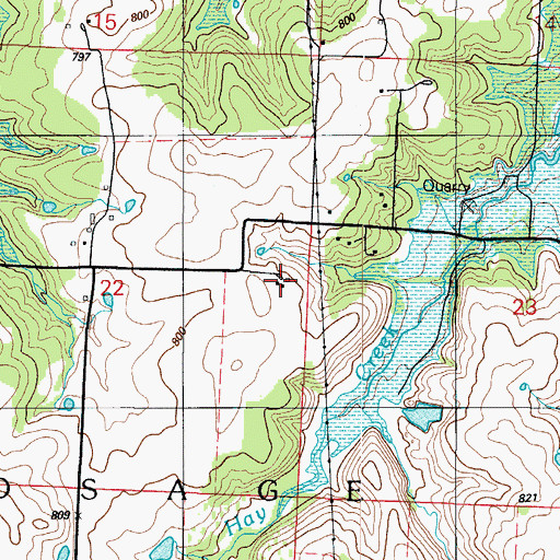 Topographic Map of Hay Creek School (historical), MO