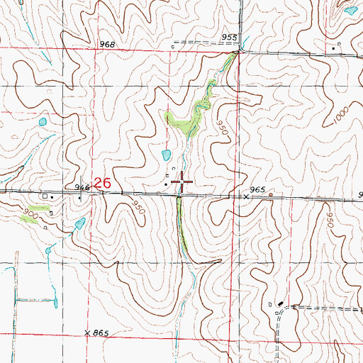 Topographic Map of Hayzlett School, MO