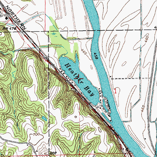 Topographic Map of Heather Bay, MO