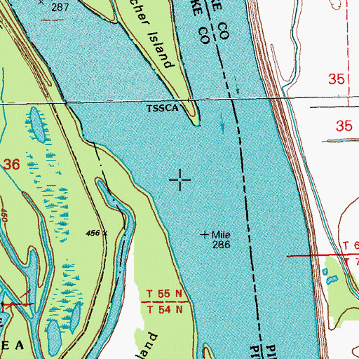 Topographic Map of Hickory Chute, MO