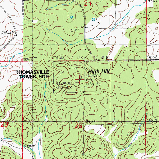 Topographic Map of High Hill, MO
