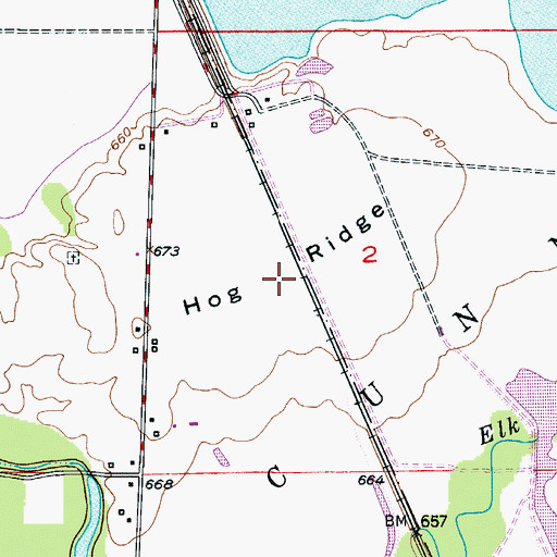 Topographic Map of Hog Ridge, MO