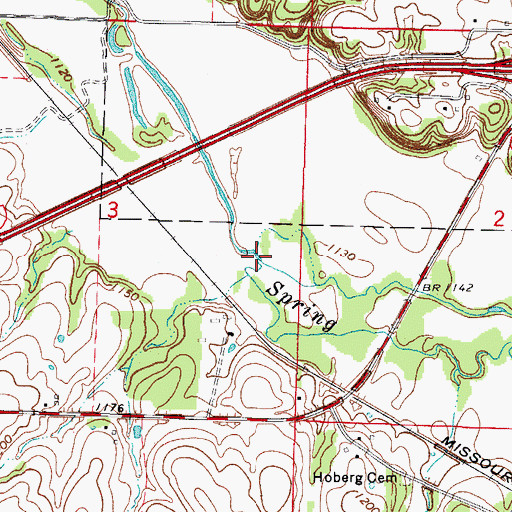 Topographic Map of Honey Creek, MO