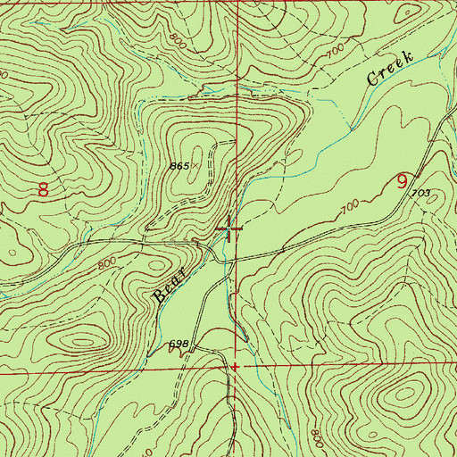 Topographic Map of Hickory Hollow, AR