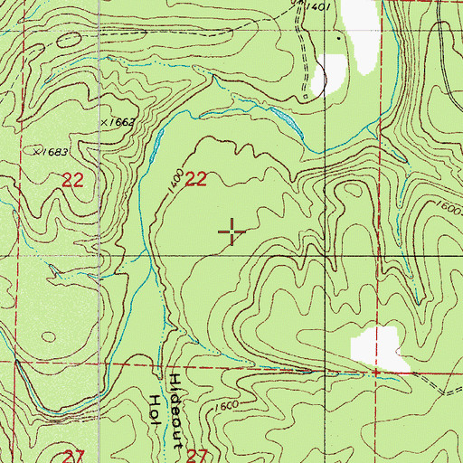 Topographic Map of Hideout Trail, AR