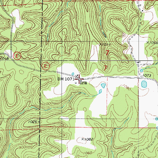 Topographic Map of Ira, MO