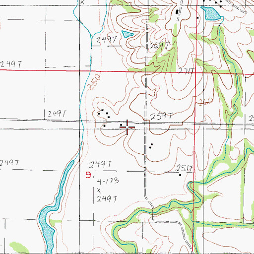 Topographic Map of Jack Oak School, MO