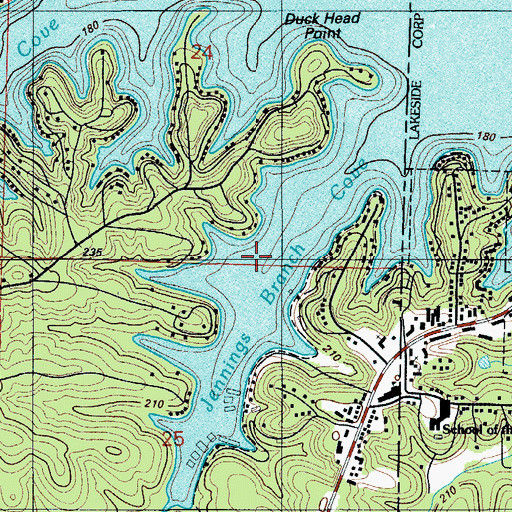 Topographic Map of Jennings Branch Cove, MO