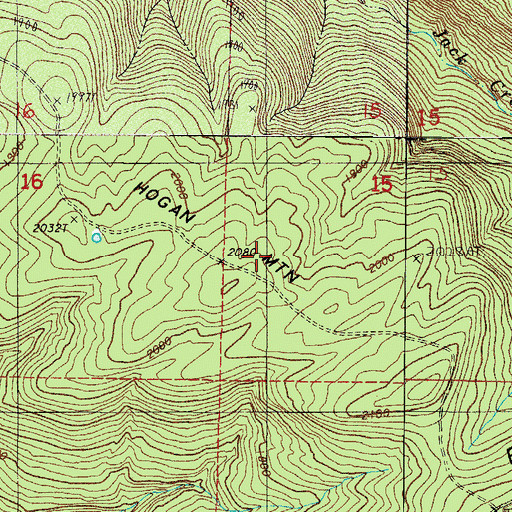 Topographic Map of Hogan Mountain, AR