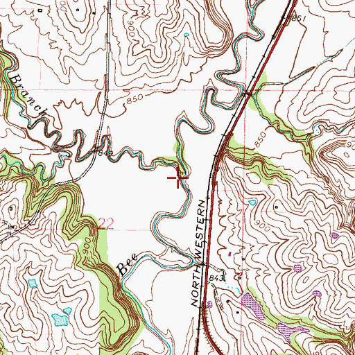 Topographic Map of Jordan Branch, MO