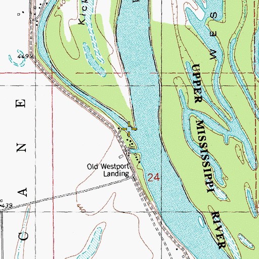 Topographic Map of Kickapoo Chute, MO