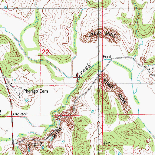 Topographic Map of Kinney Creek, MO