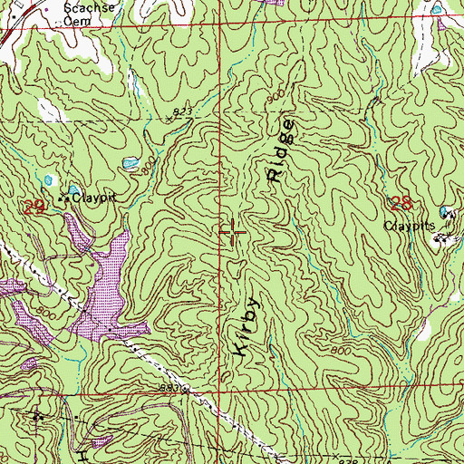 Topographic Map of Kirby Ridge, MO