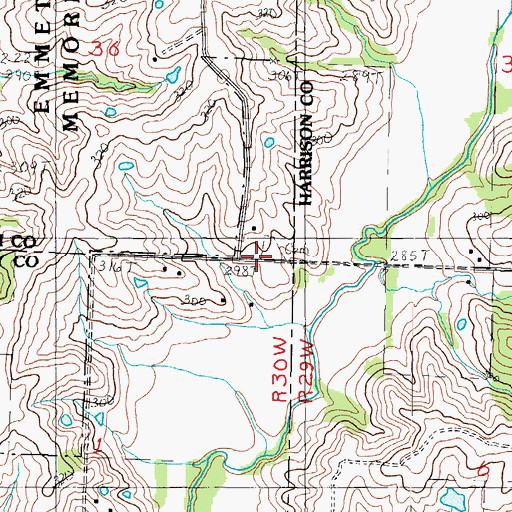 Topographic Map of Koger Cemetery, MO