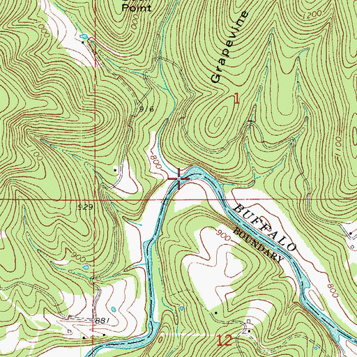 Topographic Map of Hoskin Creek, AR