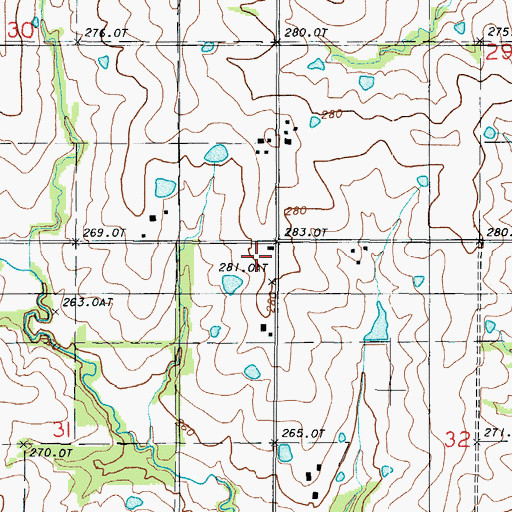 Topographic Map of Liberty Bell School, MO