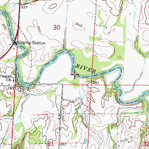 Topographic Map of Link Creek, MO