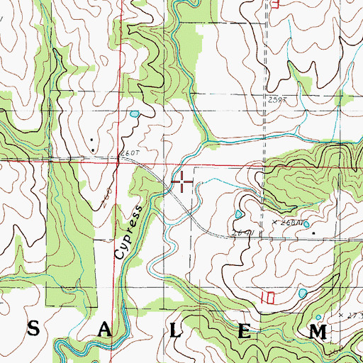 Topographic Map of Little Cypress Creek, MO