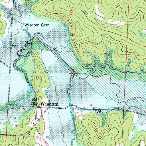 Topographic Map of Little Hogles Creek, MO