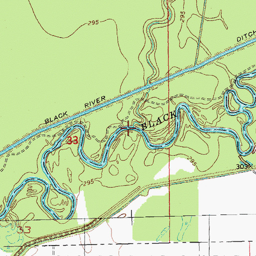 Topographic Map of Little Hunting Slough, MO