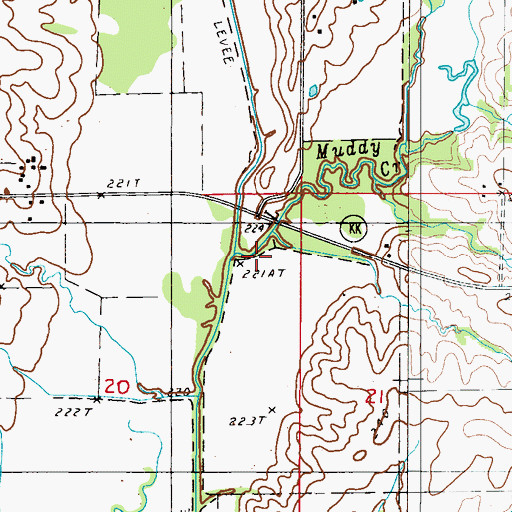 Topographic Map of Little Muddy Creek, MO