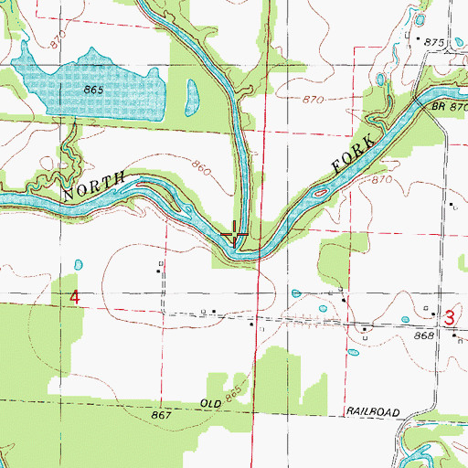 Topographic Map of Little North Fork, MO