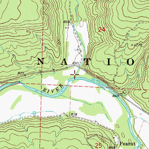 Topographic Map of Indian Creek, AR