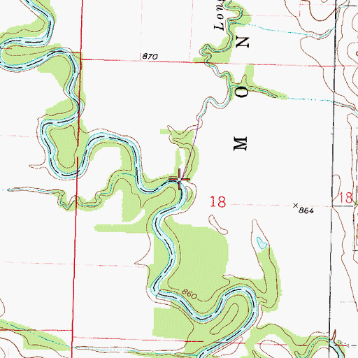 Topographic Map of Long Branch, MO