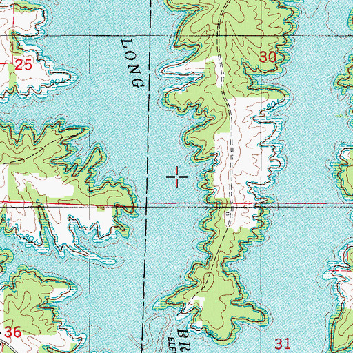 Topographic Map of Long Branch Lake, MO