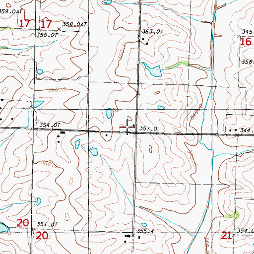 Topographic Map of Long Branch School, MO