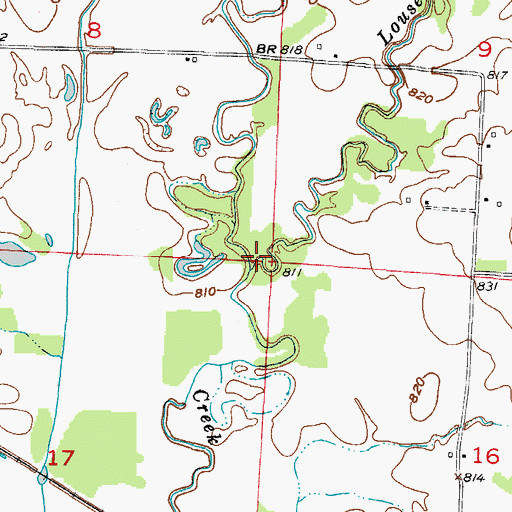 Topographic Map of Louse Run, MO