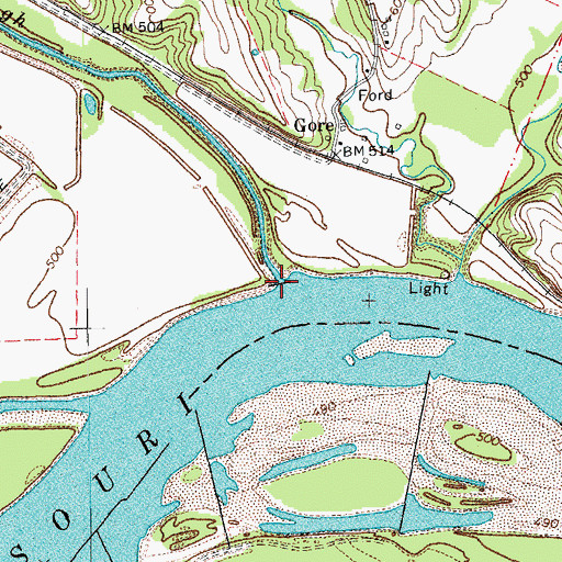 Topographic Map of Loutre Slough, MO
