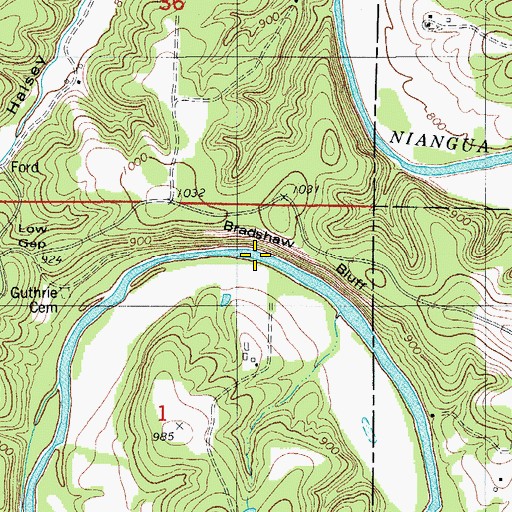 Topographic Map of Low Gap, MO