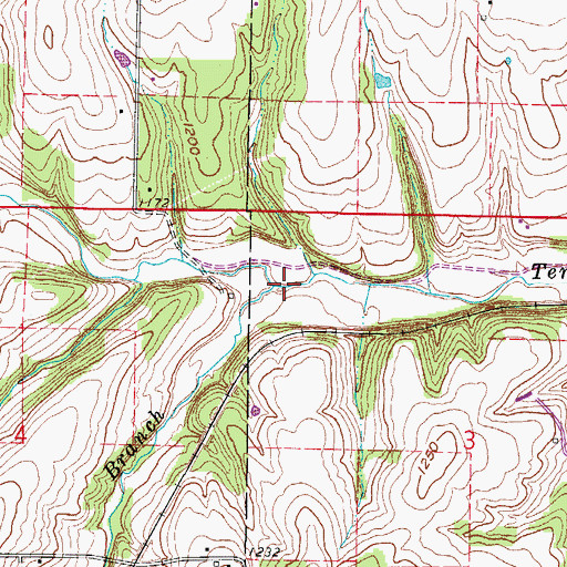 Topographic Map of Luce Creek, MO