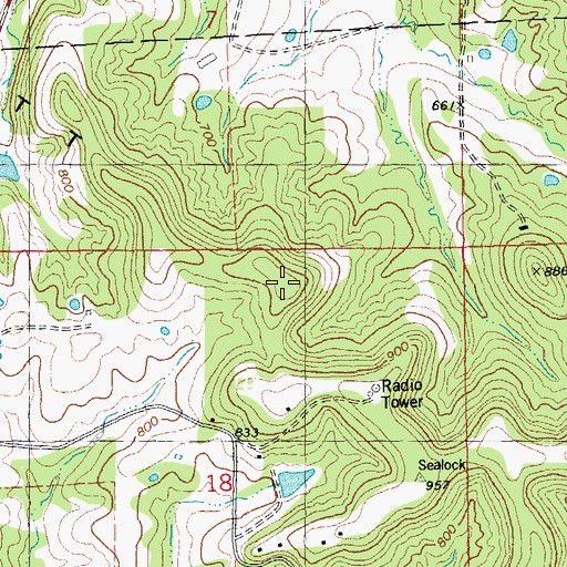 Topographic Map of Luckett Ridge, MO