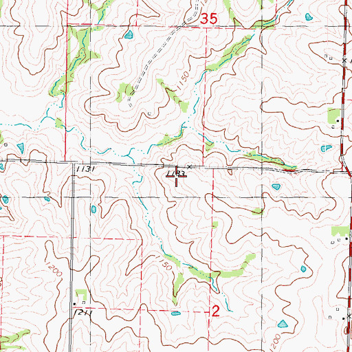 Topographic Map of Maple Grove School, MO