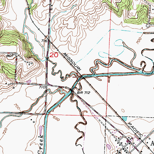 Topographic Map of Maries Creek, MO