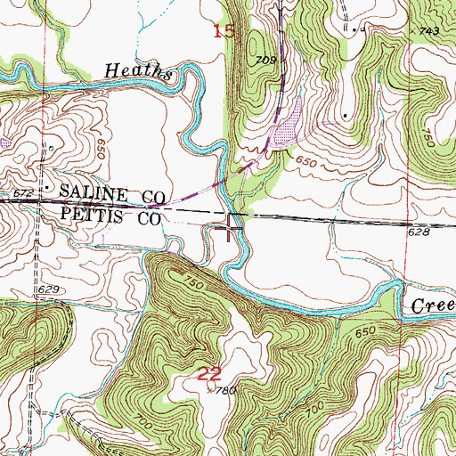 Topographic Map of Marlin Creek, MO
