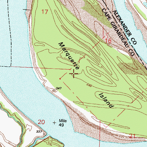 Topographic Map of Marquette Island, MO