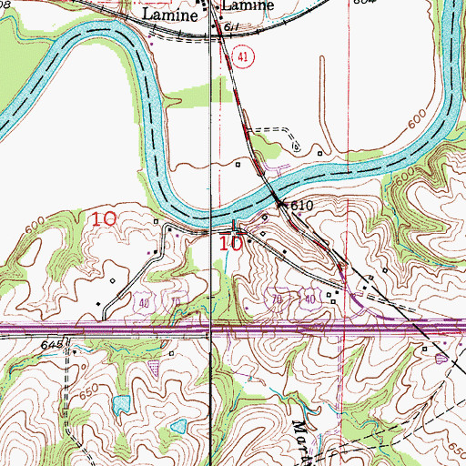 Topographic Map of Martin Branch, MO