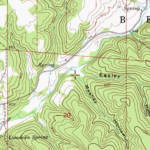 Topographic Map of Mashey Hollow, MO