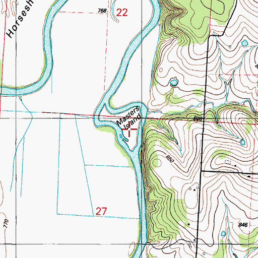 Topographic Map of Masters Island, MO