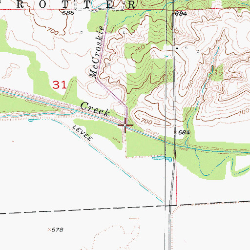 Topographic Map of McCroskie Creek, MO